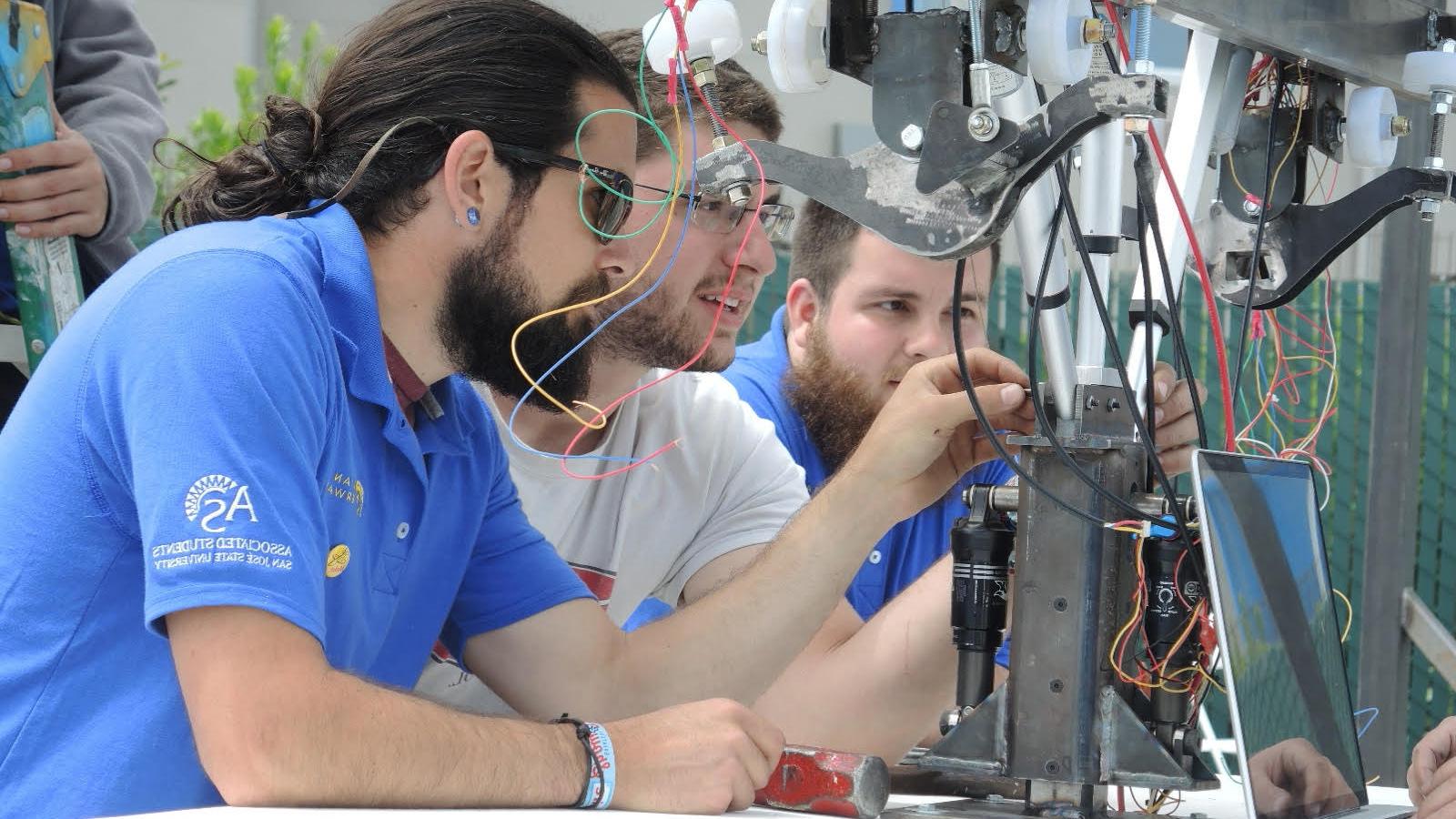 Tech Students working on project