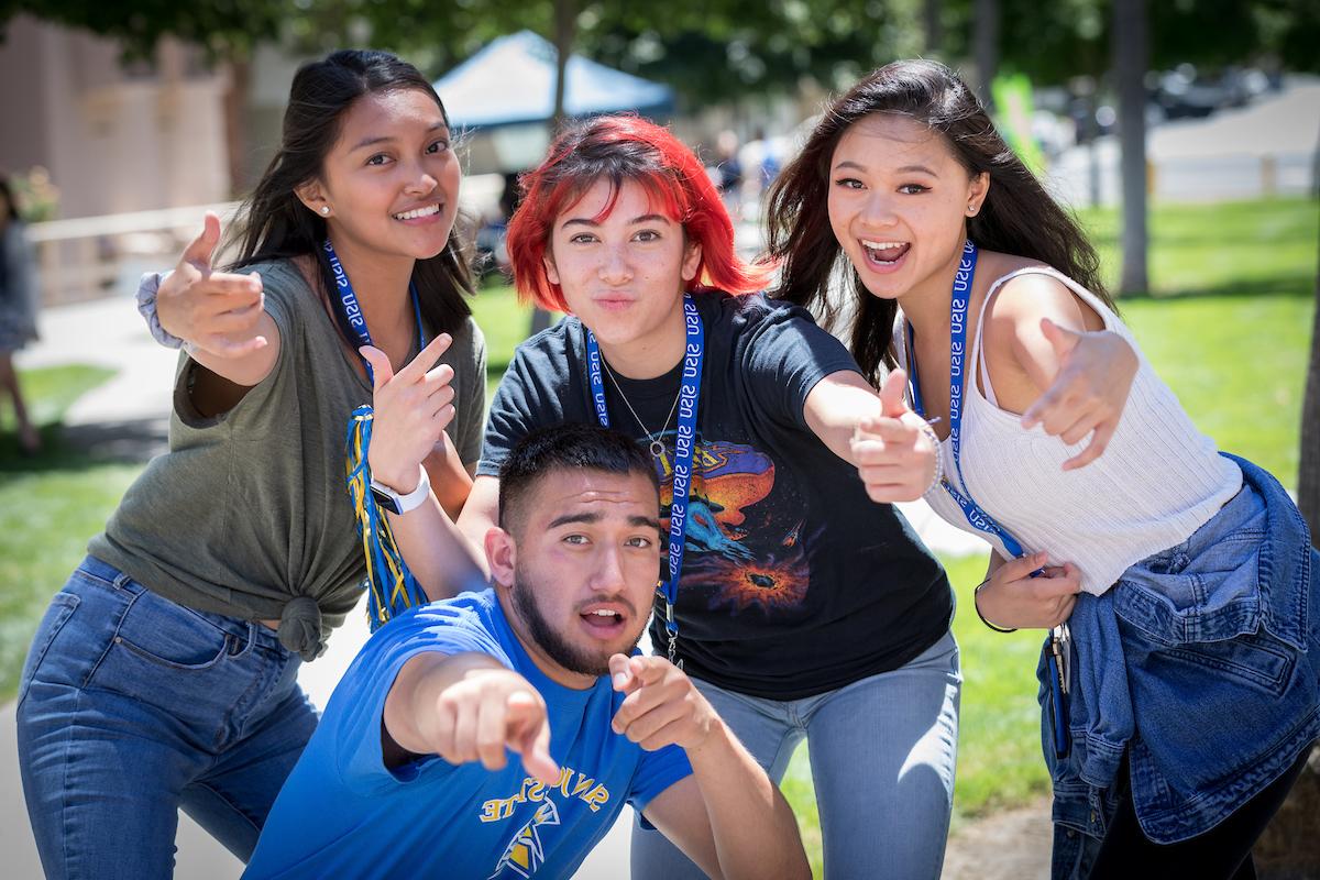 Students at orientation.